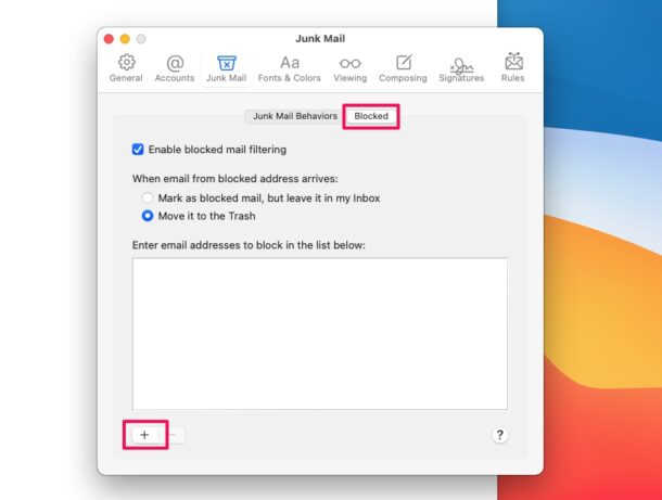 how do you block an email in microsoft 2016 for mac